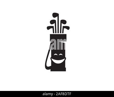 laugh caddy golf bag character mascot Stock Vector