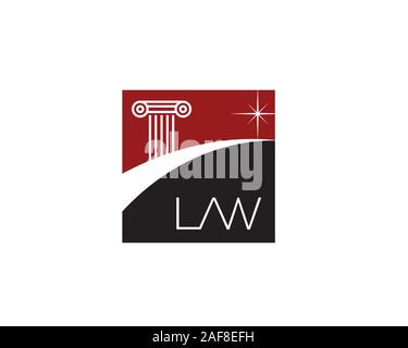 legal law coloumn inside square with shining star Stock Vector