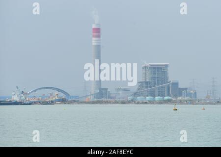 Banten, Indonesia. 13th Dec, 2019. Photo taken on Dec. 13, 2019 shows the power plant PLTU Java 7 in Bojonegara subdistrict of Banten province, Indonesia. Unit 1 of Indonesia's coal-fired power plant PLTU Java 7 developed by a consortium of Chinese and Indonesian companies officially kicked off commercial operation on Friday.   The PLTU Java 7 power plant is currently operated by PT Shenhua Guohua Pembangkitan Jawa Bali which is a joint venture between China Shenhua Energy Co. Ltd. and PT Pembangkitan Jawa Bali - a subsidiary of Indonesia's state-owned electricity firm Perusahaan L Credit: Xin Stock Photo