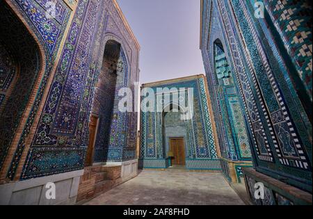 upper complex of necropolis Shah-i-Zinda, Samarqand, Uzbekistan, Central Asia