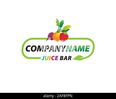 JUICE DRINK BEVERAGE BAR LOGO Stock Vector