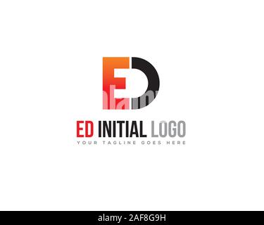 Letter E D initial logo Stock Vector