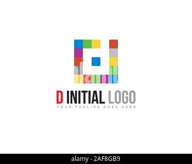 LETTER D  COLORFUL INITIAL COMPANY LOGO Stock Vector