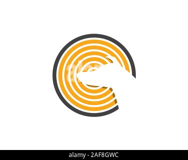 dog canine negative space in front of a bulls eye target board Stock Vector