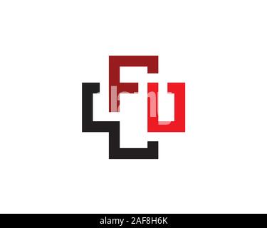 initial letter W F U as a medical croos symbol Stock Vector