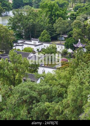 Aerial view of Bonsai garden from Pagoda in chinese garden, Singapore Stock Photo