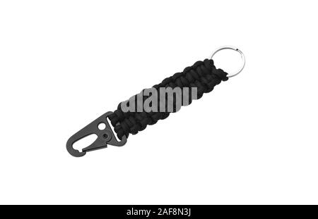 paracord keychain isolate on white background Stock Photo