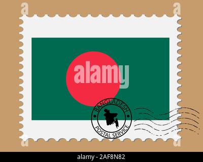 Bangladesh Flag Postage Stamp Vector illustration Eps 10 Stock Vector