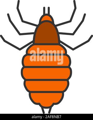 Louse color icon. Human parasite. Insect pest. Isolated vector illustration Stock Vector
