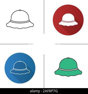 Fisherman hat with hooks glyph icon Royalty Free Vector