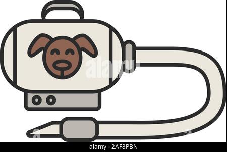 Pet hair vacuum cleaner color icon. Hoover. Isolated vector illustration Stock Vector