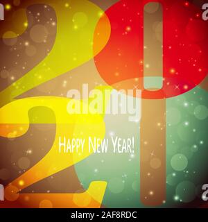 colored background concept for New Year 2020 greetings Stock Vector