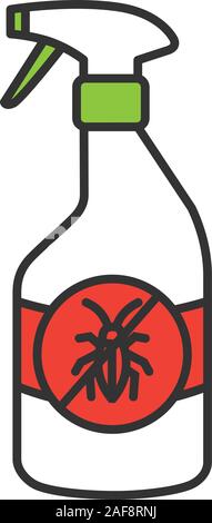 Insects repellent color icon. Anti-cockroach spray. Isolated vector illustration Stock Vector