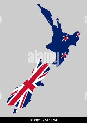 New Zealand Map Flag Vector illustration Eps 10 Stock Vector