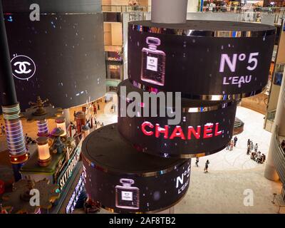 Genting , Malaysia - November 2019 : Advertising giant displays in modern asian mall Stock Photo