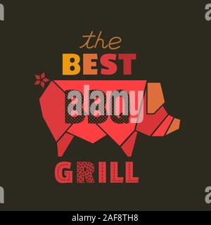 Best BBQ grill flat hand drawn vector icon Stock Vector