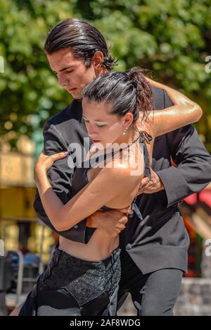 Tango street dancer during their performance in Buenos Aires, Argentina Stock Photo