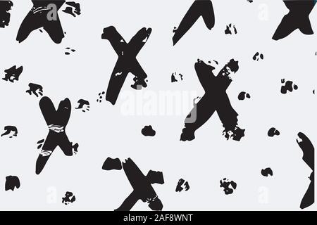 Abstract monochrome image, made with a brush. Stock Vector