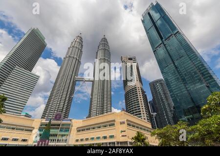 Petronas Towers and Four Seasons hotel at Kuala Lumpur City Centre (KLCC), Malaysia, November 2019 Stock Photo