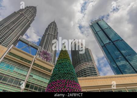 Christmas tree outside Suria Shopping Mall, Kuala Lumpur City Centre (KLCC), Malaysia, November 2019