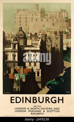 Vintage Travel Edinburgh Stock Photo