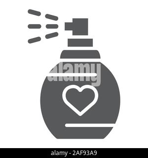 Love perfume glyph icon, valentine and holiday, aroma sign, vector graphics, a solid pattern on a white background, eps 10. Stock Vector