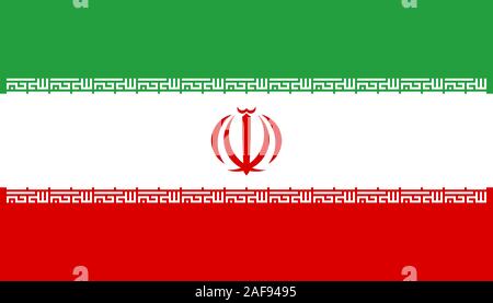Official Large Flat Flag of Iran Horizontal Stock Photo
