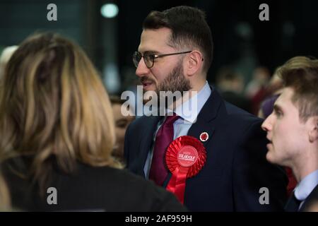 Glasgow, UK. 13 December 2019. Pictured: Paul Sweeney - Labour MP for Glasgow North East, lost his seat. Scenes from the vote count at the Scottish Exhibition and Conference Centre (SECC). The poles have now closed at 10pm and the vote count is now underway for the UK Parliamentary General Election 2019. This is the first time in almost 100 years that a general election has taken place in December. Stock Photo