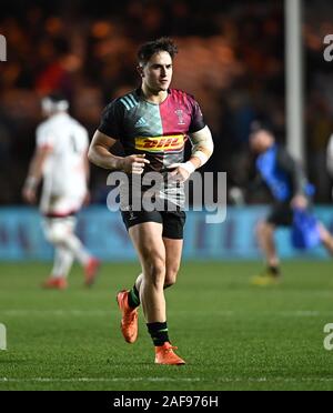 Twickenham, United Kingdom. 13th Dec, 2019. Cadan Murley (Harlequins)Harlequins v Ulster Rugby. Pool 3. Heineken Champions cup. Twickenham Stoop. Twickenham. London. UK. Credit Garry Bowden/Sport in Pictures/Alamy Live News. Credit: Sport In Pictures/Alamy Live News Stock Photo