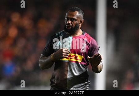 Twickenham, United Kingdom. 13th Dec, 2019. Vereniki Goneva (Harlequins). Harlequins v Ulster Rugby. Pool 3. Heineken Champions cup. Twickenham Stoop. Twickenham. London. UK. Credit Garry Bowden/Sport in Pictures/Alamy Live News. Credit: Sport In Pictures/Alamy Live News Stock Photo