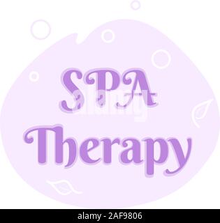 Abstract spa therapy logo for lifestyle design. Wellness business template. Beauty salon icon in purple color. Vector natural illustration on isolated white background. Stock Vector