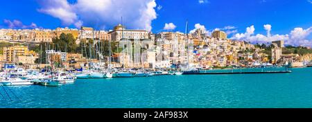 Beautiful Sciacca town,view with colorful houses and sea,Sicily,Italy. Stock Photo