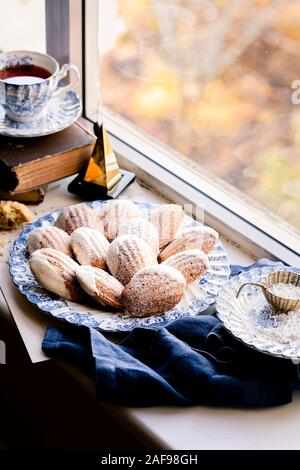Fall Spiced Madeleines with Maple Glaze. Stock Photo