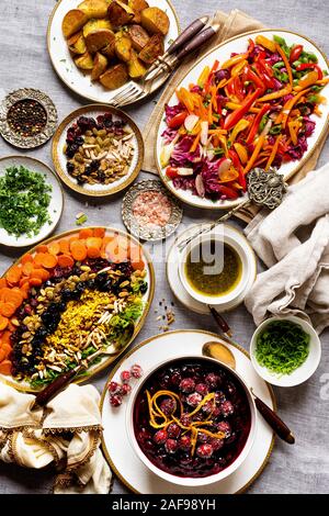 Vegetarian Christmas/Thanksgiving Dinner Sides Stock Photo