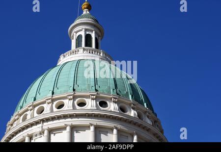 Detail of the dome of the Old Courthouse in St. Louis, MO, part of Gateway Arch National Park and site of the Dred Scott civil rights case. Stock Photo