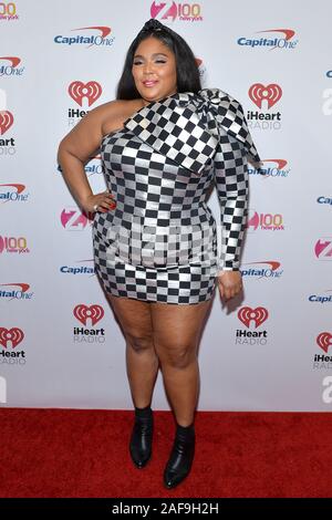 New York, USA. 13th Dec 2019. Singer Lizzo attends Z100’s IHeartRadio Jingle Ball 2019 at Madison Square Garden in New York, NY, December 13, 2019(Photo by Anthony Behar/Sipa USA) Credit: Sipa USA/Alamy Live News Stock Photo