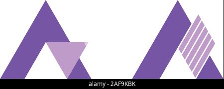 Cutout letter A logo templates on white background. Abstract logo designs. Stock Vector