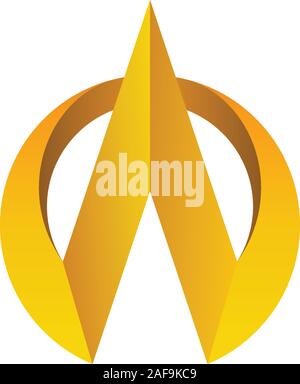 Letter A surrounded by circle on white background. Luxury business logo design. Stock Vector