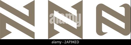Letters N on white background. Abstract business logo design. Stock Vector