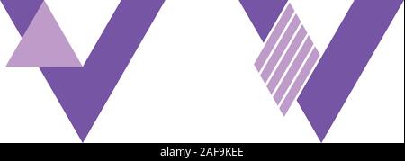 Cutout letter V logo templates on white background. Abstract logo designs. Stock Vector