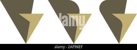 Overlapping letter V and G icons on white background. Luxury business logo designs. Stock Vector