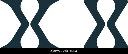 Hourglass shaped letter X icons. Abstract logo templates. Stock Vector