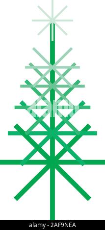 vector illustration of an abstract Christmas tree isolated on white background. Stock Vector