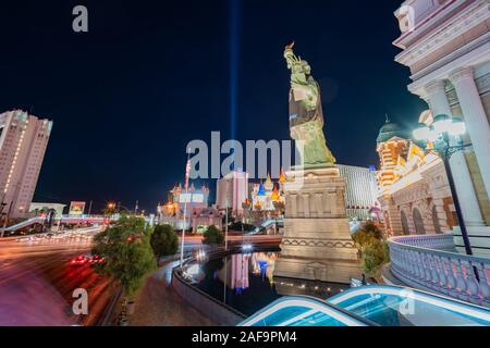 Las Vegas, AUG 15: Night view of New York New York Hotel & Casino on AUG 15, 2018 at Las Vegas, Henderson