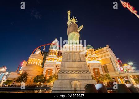 Las Vegas, AUG 15: Night view of New York New York Hotel & Casino on AUG 15, 2018 at Las Vegas, Henderson
