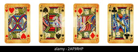 Four Jacks Playing Cards - isolated on white Stock Photo