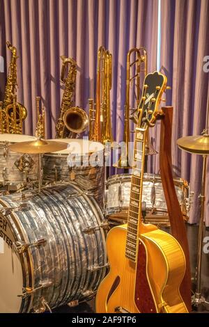 Vintage orchestra instruments Stock Photo