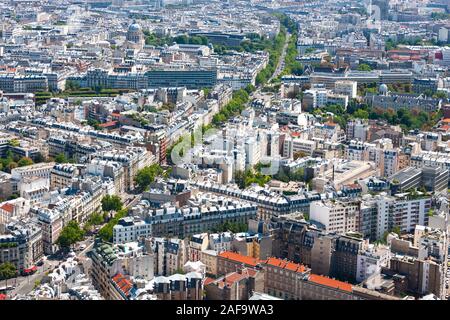 Paris, France cityscape. South Paris with a major road heading west. Stock Photo