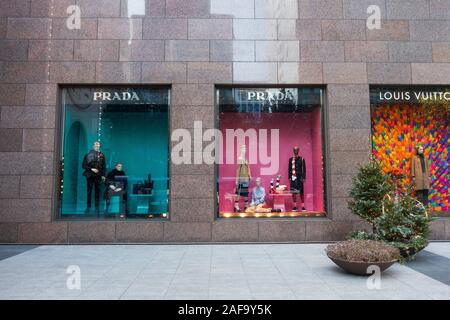 Seoul, South Korea, December 2019: Luxury windows stores Stock Photo