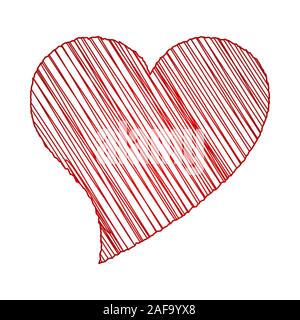 Scratched heart on a white background. Vector illustration Stock Photo ...